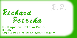 richard petrika business card